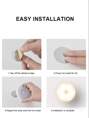 Motion Sensor LED Night Light – Battery Operated Warm Light for Closet, Stairs & Hallway