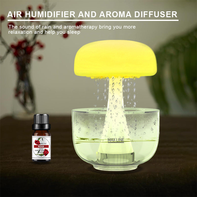 Jellyfish Raindrop Cloud Humidifier – Ultrasonic Aroma Diffuser with 7-Color Ambient Light (400ml)