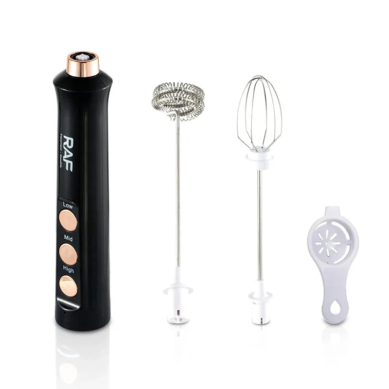 RAF 3-in-1 Electric Egg Whisk – Milk Frother & Handheld Mixer (80W)