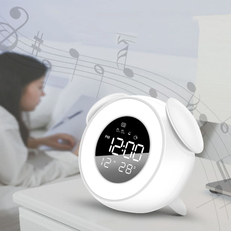LED Alarm Clock with Ambient Light – Wake-Up Light, Mirror Display & USB Charging (LD908)