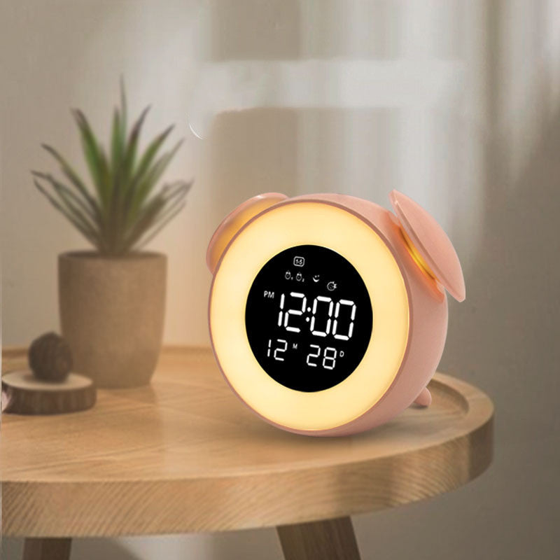 LED Alarm Clock with Ambient Light – Wake-Up Light, Mirror Display & USB Charging (LD908)