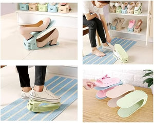 Foldable Shoe Organizer Stand – Adjustable Space-Saving Shoe Storage for Wardrobe & Closet