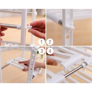 Cabinet Organizer Rack – Adjustable Space-Saving Shelf for Kitchen & Home Storage