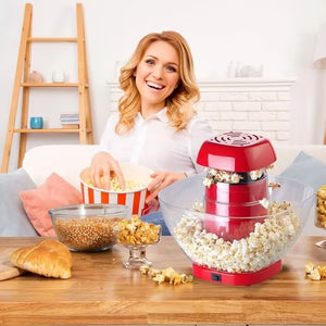 Oil-Free Popcorn Maker 1200W – Hot Air Popper Ready in 2 Minutes